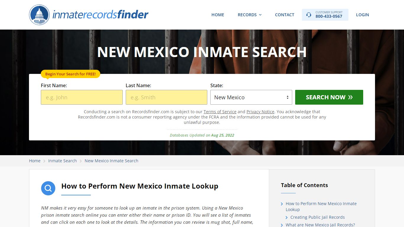 New Mexico Inmate Search - Jail & Prison Records Online - RecordsFinder